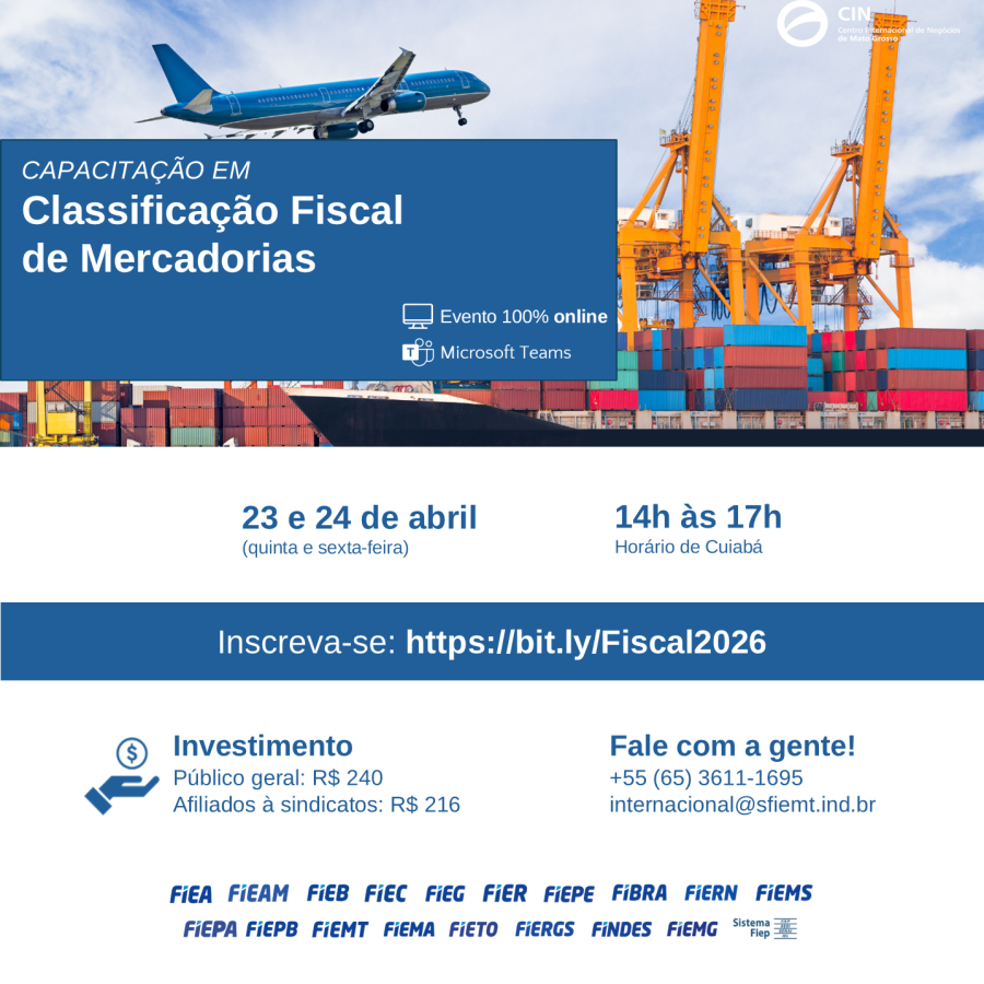 Capacitação sobre Classificação Fiscal de Mercadorias