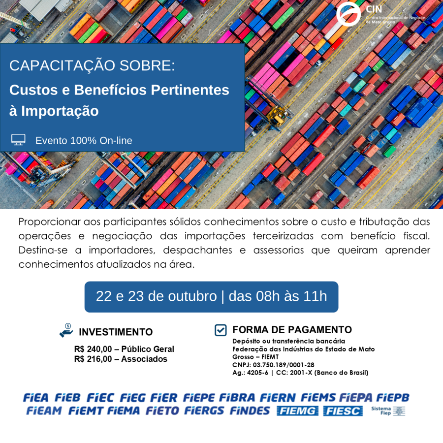 Capacitação sobre Custos e Benefícios Pertinentes à Importação