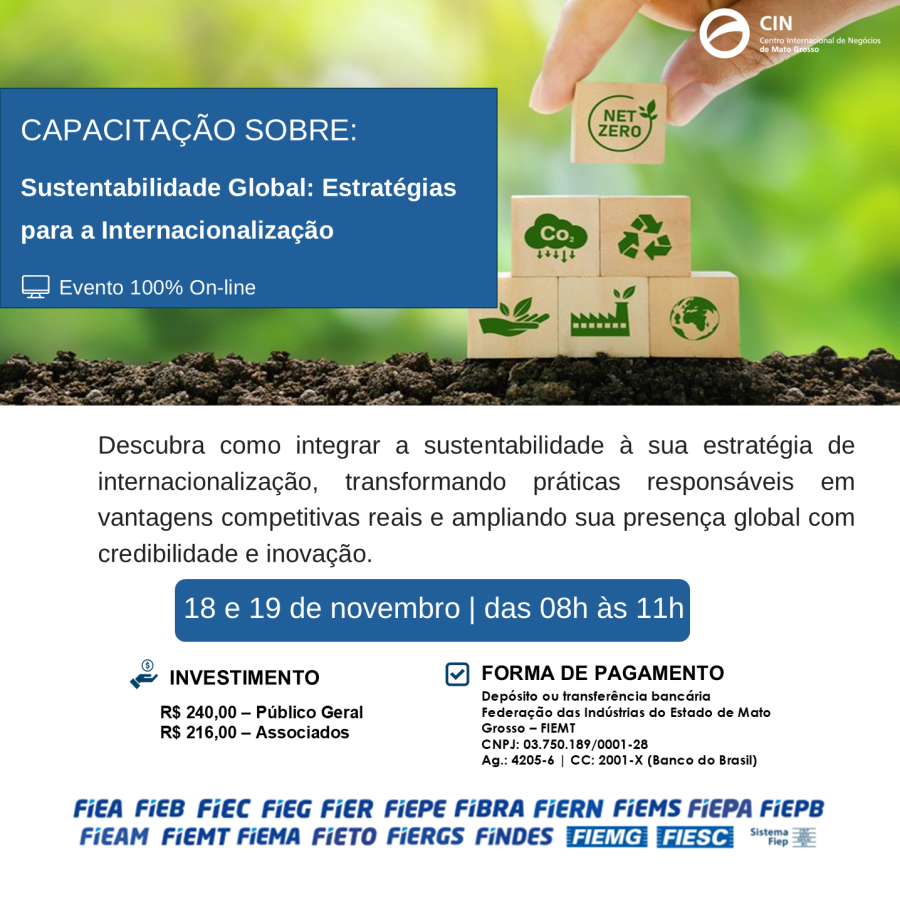 Capacitação sobre Sustentabilidade Global Estratégias para a Internacionalização