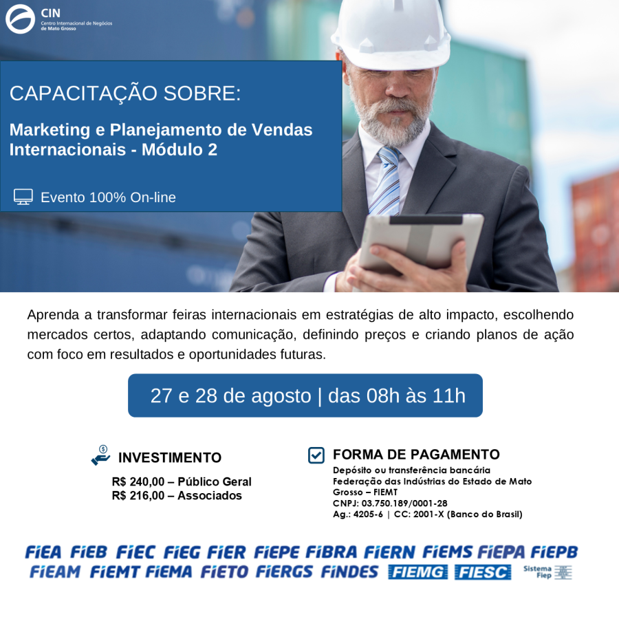 Capacitação em Marketing e Planejamento de Vendas Internacionais - Módulo II