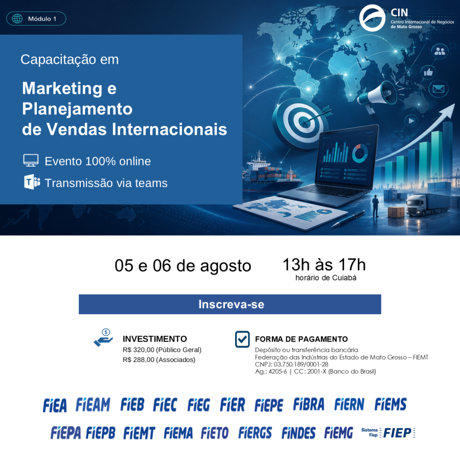 Capacitação sobre Marketing e Planejamento de Vendas Internacionais