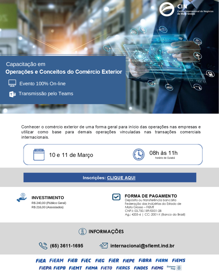 Capacitação sobre Operações e Conceitos do Comércio Exterior