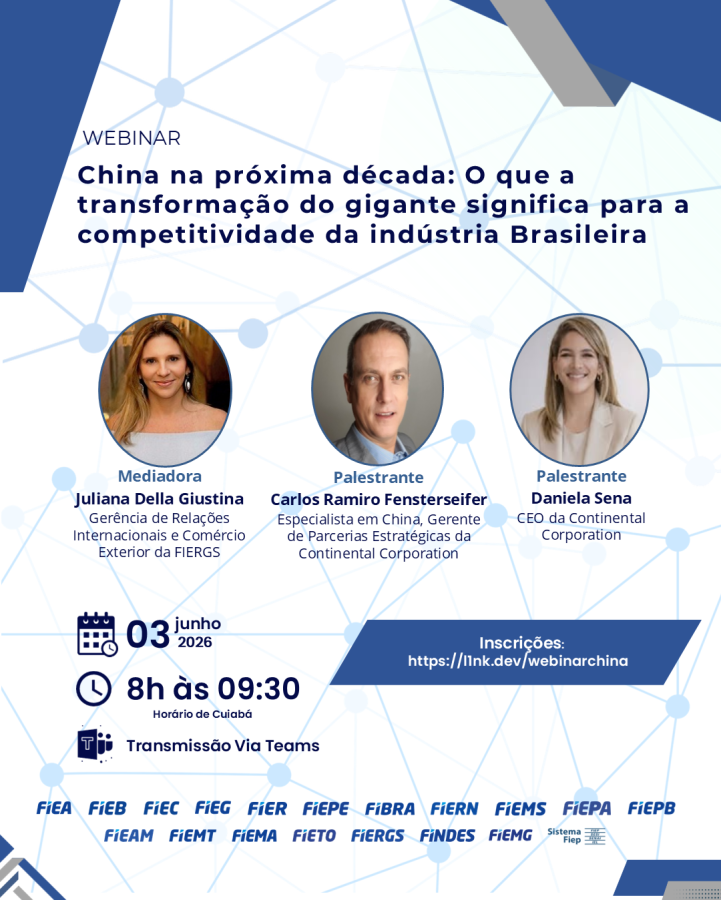 Webinar sobre China na próxima década: O que a transformação do gigante significa para a competitividade da indústria Brasileira 